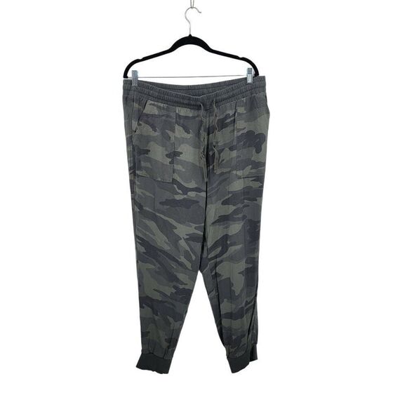 Splendid Camo Boardwalk Jogger Pants XL Army Green Rayon Casual Loungewear Warco - Picture 8 of 12